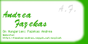 andrea fazekas business card